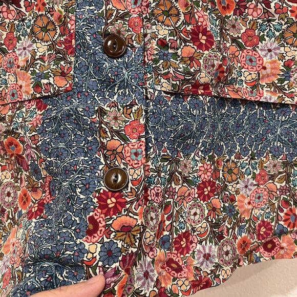 Anthropologie Burning Torch Sleeveless Top Floral Patchwork Silk Distressed Sz S - Picture 4 of 8